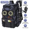42L/11Gal Fishing Backpack Large Capacity Fishing Tackle Storage Bag with Rod Holders 16-Pocket Water-Resistant with Divider Adjustable Padded Straps